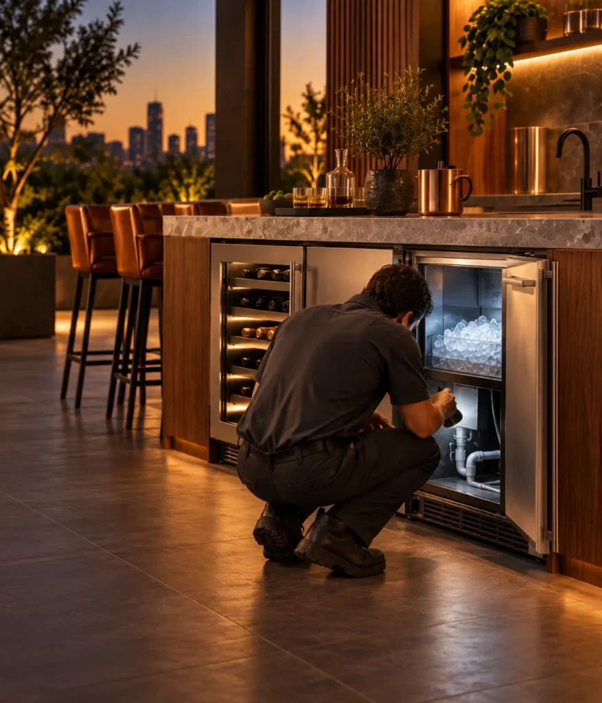 U-Line appliance repair technician at work in Houston